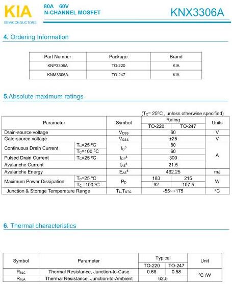 车载声响,KNX3306A,80A/60V