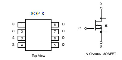 剃毛器公用MOS管,KIA4603A，7A/30V