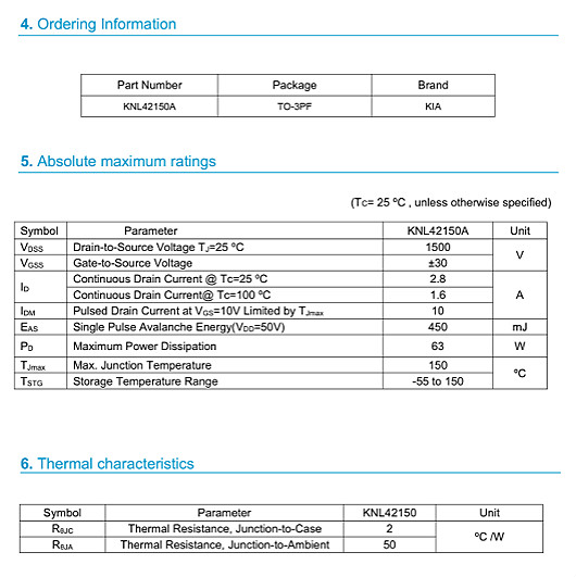 3n150取代型号KNL42150A 3A1500V