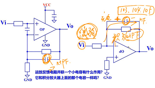 运放 反应 电容