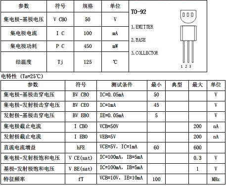 9014参数,管脚图,代换