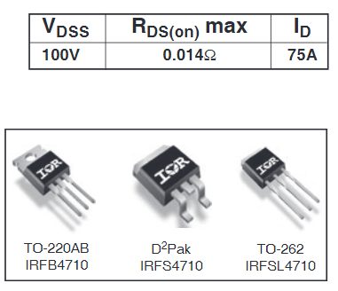 irfb4710场效应管参数,代换