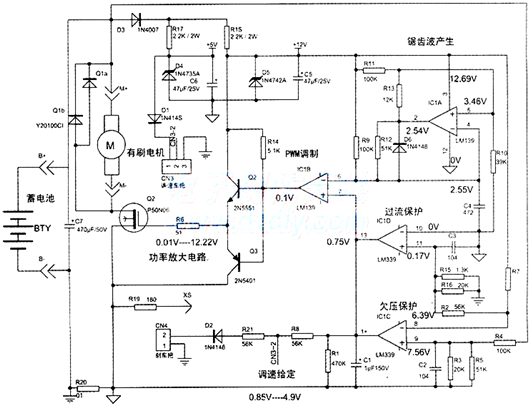 电动车,机电节制器电路
